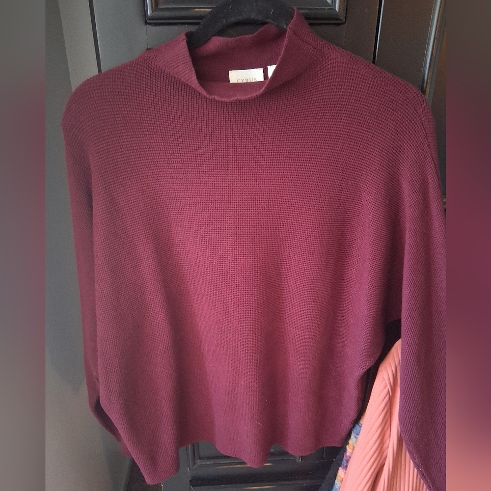 Burgundy Mock Neck Sweater